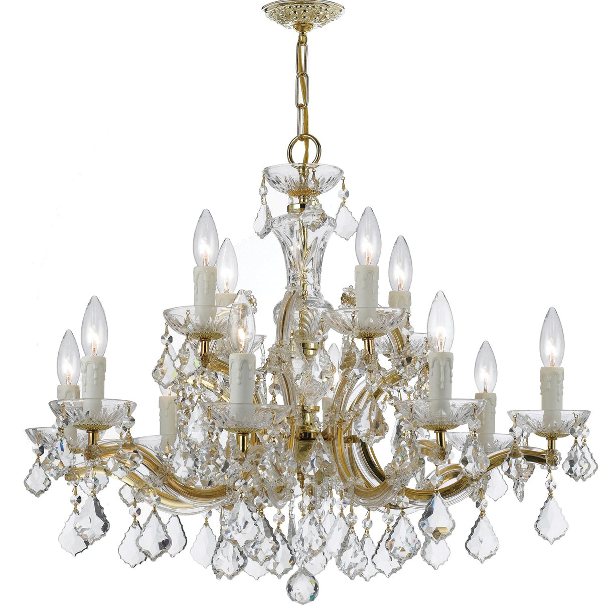 Maria Theresa 12 Light Hand Cut Crystal Gold Chandelier 4379-GD-CL-MWP