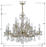 Maria Theresa 12 Light Clear Italian Crystal Polished Chrome Chandelier 4379-CH-CL-I