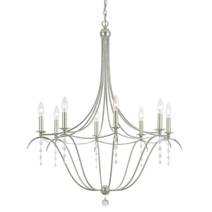 Metro 8 Light Antique Silver Chandelier 438-SA