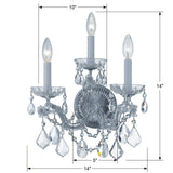 Maria Theresa 3 Light Hand Cut Crystal Polished Chrome Sconce 4403-CH-CL-MWP