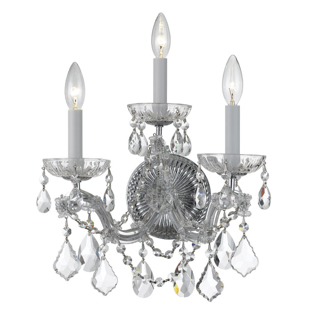 Maria Theresa 3 Light Swarovski Strass Crystal Polished Chrome Sconce 4403-CH-CL-S
