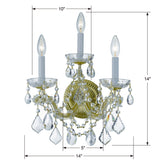 Maria Theresa 3 Light Hand Cut Crystal Polished Chrome Sconce 4403-CH-CL-MWP