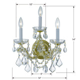 Maria Theresa 3 Light Swarovski Strass Crystal Polished Chrome Sconce 4403-CH-CL-S