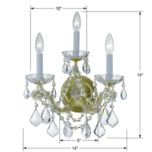 Maria Theresa 3 Light Swarovski Strass Crystal Polished Chrome Sconce 4403-CH-CL-S