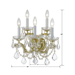 Maria Theresa 5 Light Swarovski Strass Crystal Polished Chrome Sconce 4404-CH-CL-S