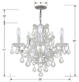 Maria Theresa 6 Light Clear Italian Crystal Polished Chrome Chandelier 4405-CH-CL-I