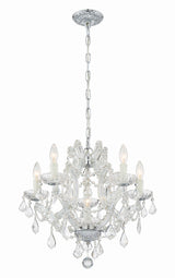 Maria Theresa 6 Light Clear Italian Crystal Polished Chrome Chandelier 4405-CH-CL-I