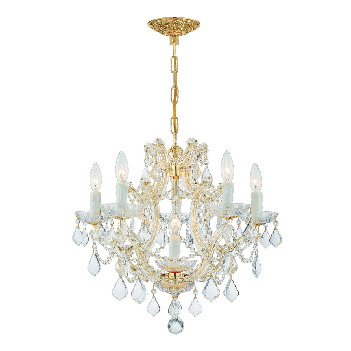 Maria Theresa 6 Light Clear Italian Crystal Polished Chrome Chandelier 4405-CH-CL-I