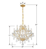 Maria Theresa 6 Light Swarovski Strass Crystal Polished Chrome Chandelier 4405-CH-CL-S