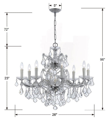 Maria Theresa 9 Light Hand Cut Crystal Polished Chrome Chandelier 4408-CH-CL-MWP
