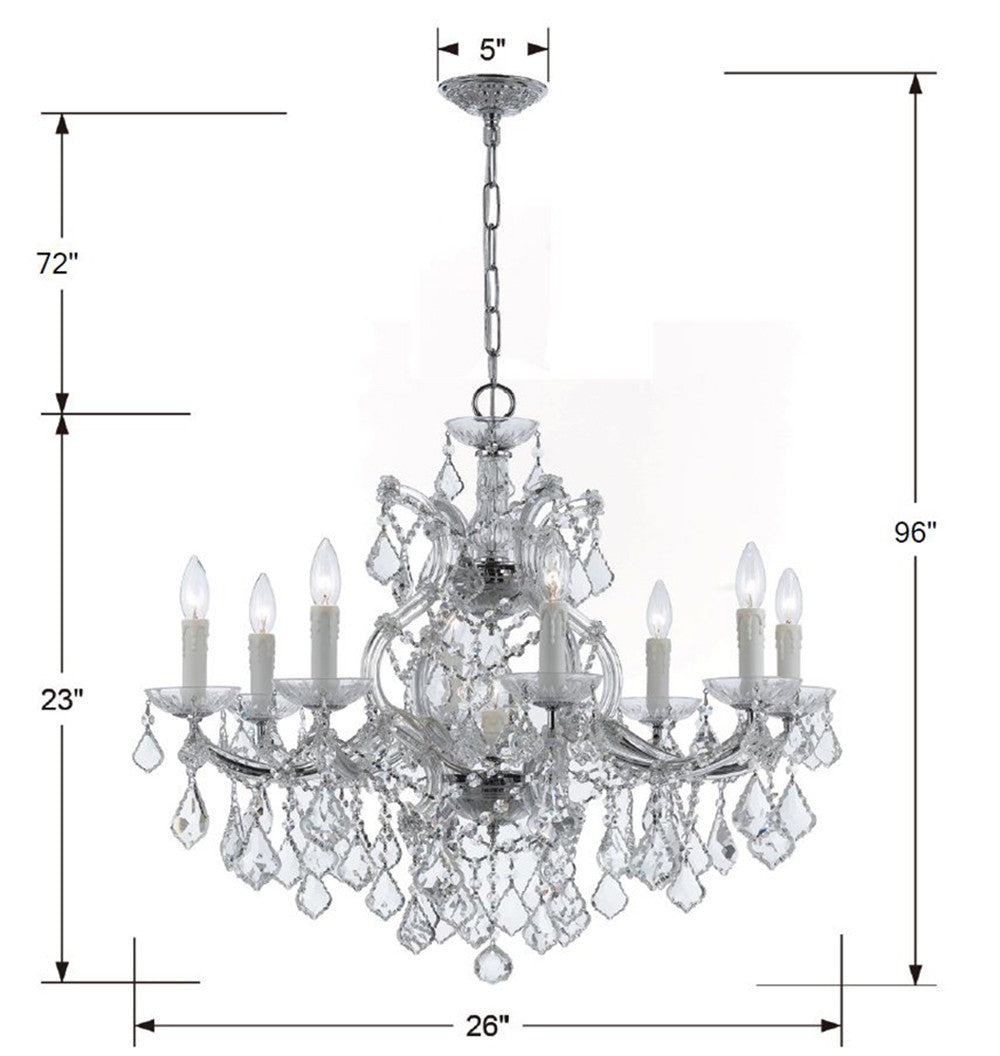 Maria Theresa 9 Light Swarovski Strass Crystal Polished Chrome Chandelier 4408-CH-CL-S