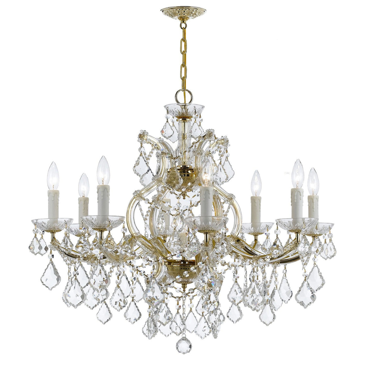 Maria Theresa 9 Light Hand Cut Crystal Gold Chandelier 4408-GD-CL-MWP