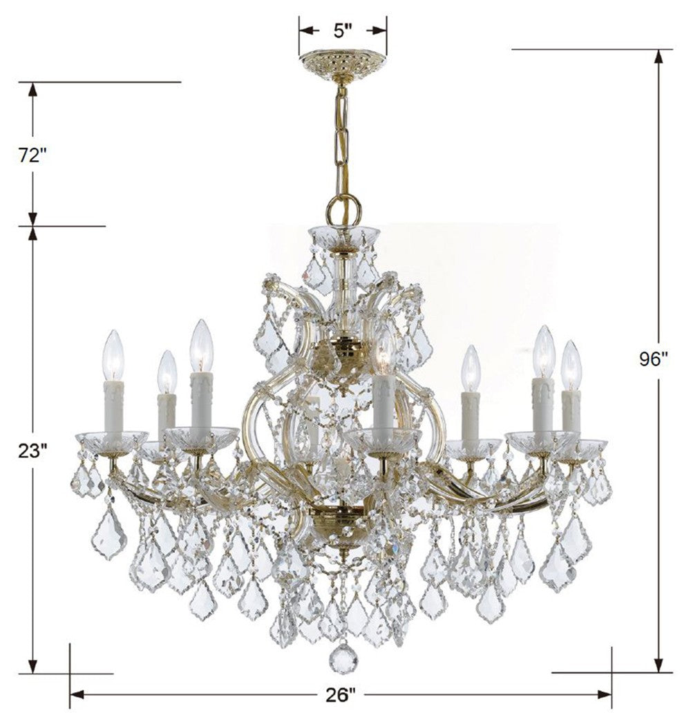 Maria Theresa 9 Light Hand Cut Crystal Polished Chrome Chandelier 4408-CH-CL-MWP