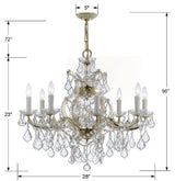 Maria Theresa 9 Light Hand Cut Crystal Polished Chrome Chandelier 4408-CH-CL-MWP