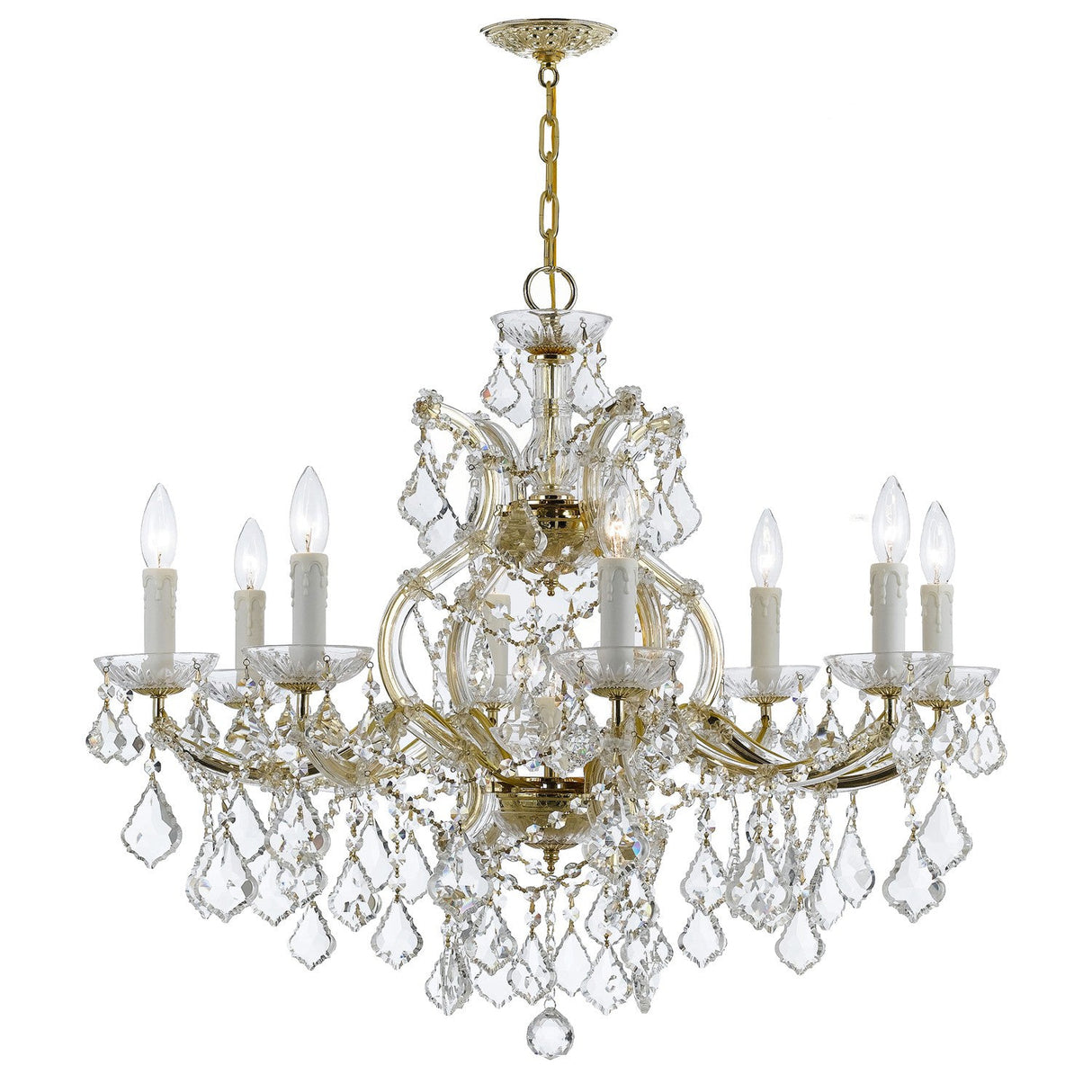 Maria Theresa 9 Light Spectra Crystal Gold Chandelier 4408-GD-CL-SAQ