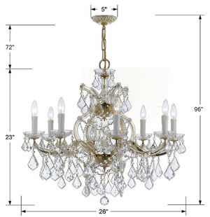 Maria Theresa 9 Light Swarovski Strass Crystal Polished Chrome Chandelier 4408-CH-CL-S