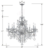 Maria Theresa 9 Light Hand Cut Crystal Polished Chrome Chandelier 4409-CH-CL-MWP