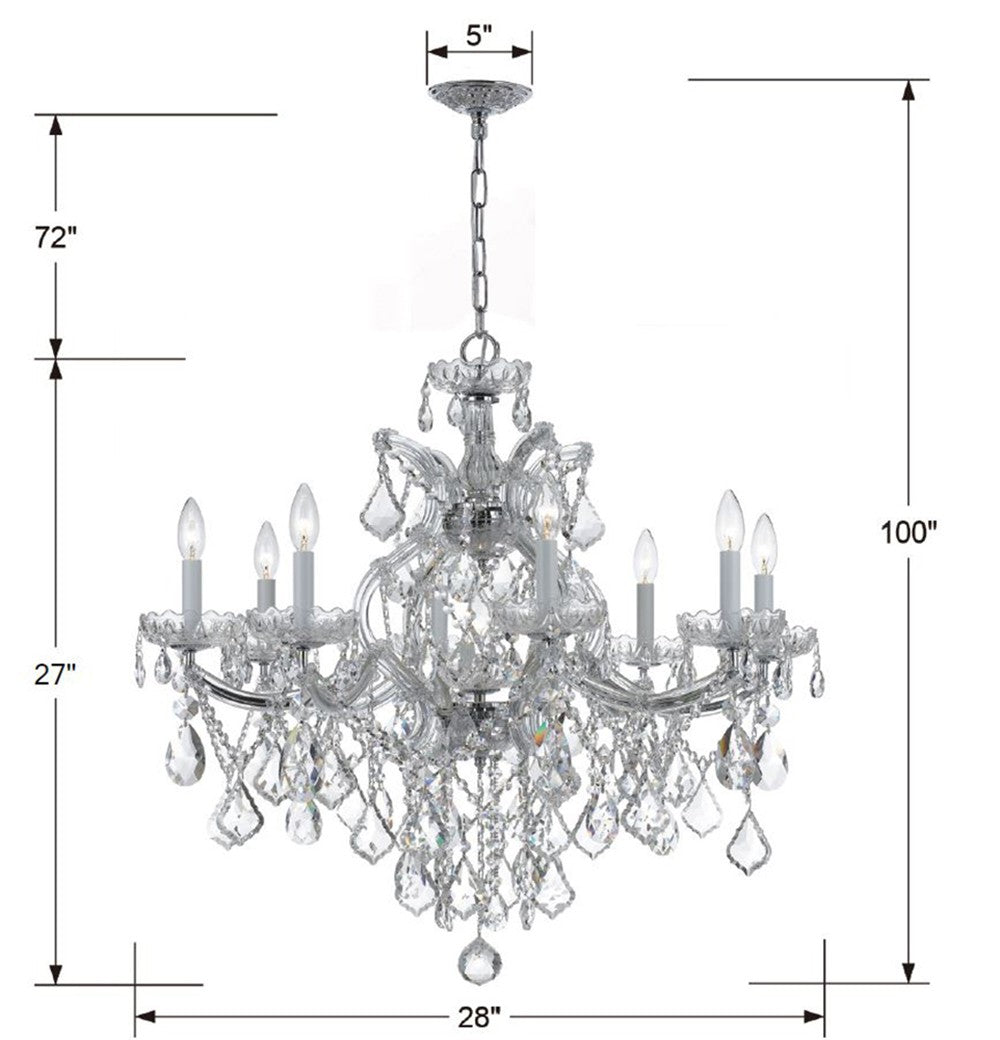 Maria Theresa 9 Light Swarovski Strass Crystal Polished Chrome Chandelier 4409-CH-CL-S