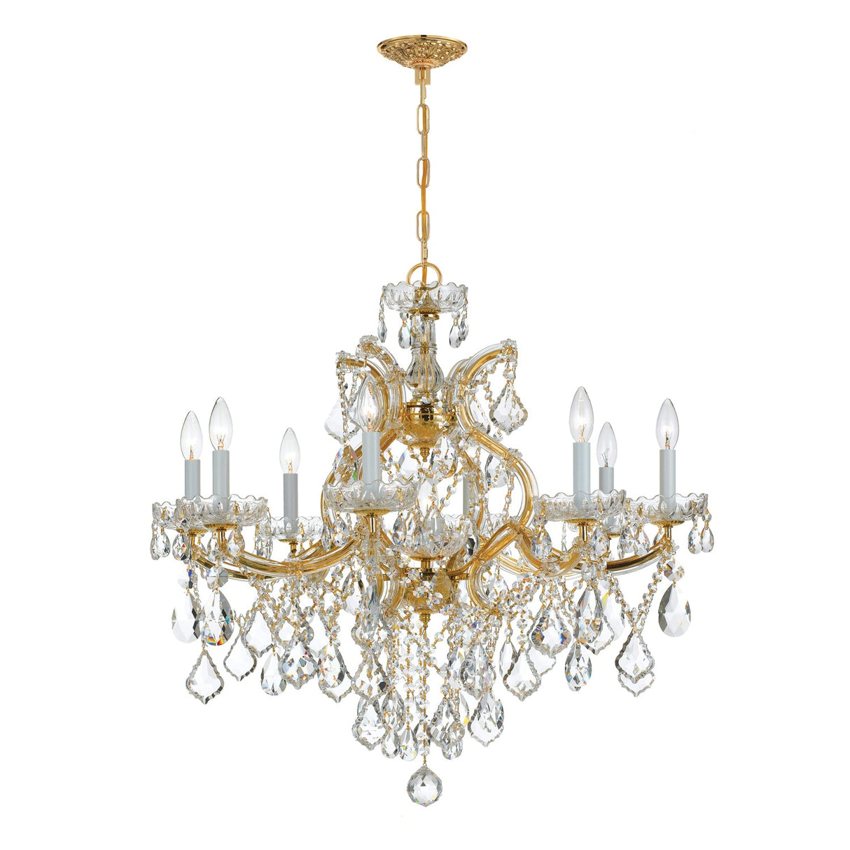 Maria Theresa 9 Light Hand Cut Crystal Gold Chandelier 4409-GD-CL-MWP