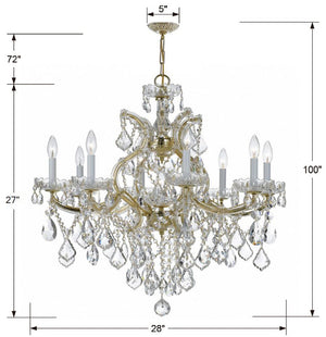 Maria Theresa 9 Light Swarovski Strass Crystal Polished Chrome Chandelier 4409-CH-CL-S