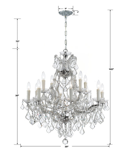 Maria Theresa 13 Light Clear Italian Crystal Polished Chrome Chandelier 4412-CH-CL-I