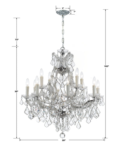 Maria Theresa 13 Light Hand Cut Crystal Polished Chrome Chandelier 4412-CH-CL-MWP