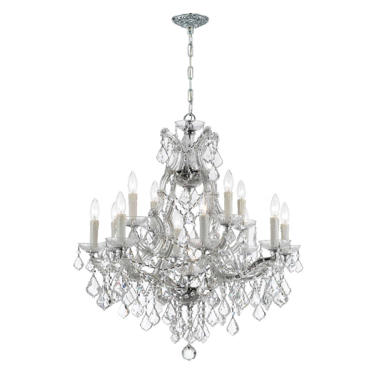 Maria Theresa 13 Light Swarovski Strass Crystal Polished Chrome Chandelier 4412-CH-CL-S