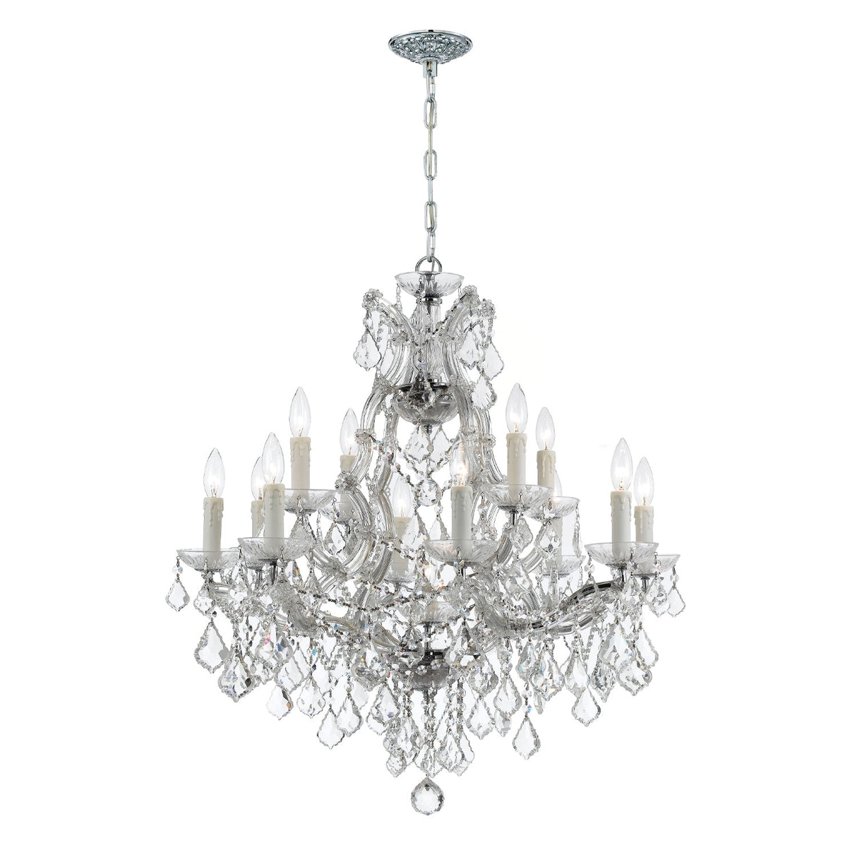 Maria Theresa 13 Light Spectra Crystal Polished Chrome Chandelier 4412-CH-CL-SAQ