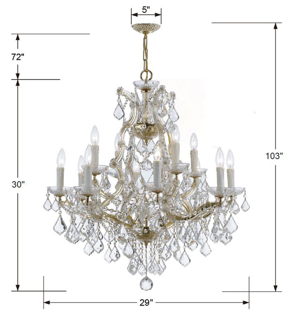 Maria Theresa 13 Light Hand Cut Crystal Polished Chrome Chandelier 4412-CH-CL-MWP