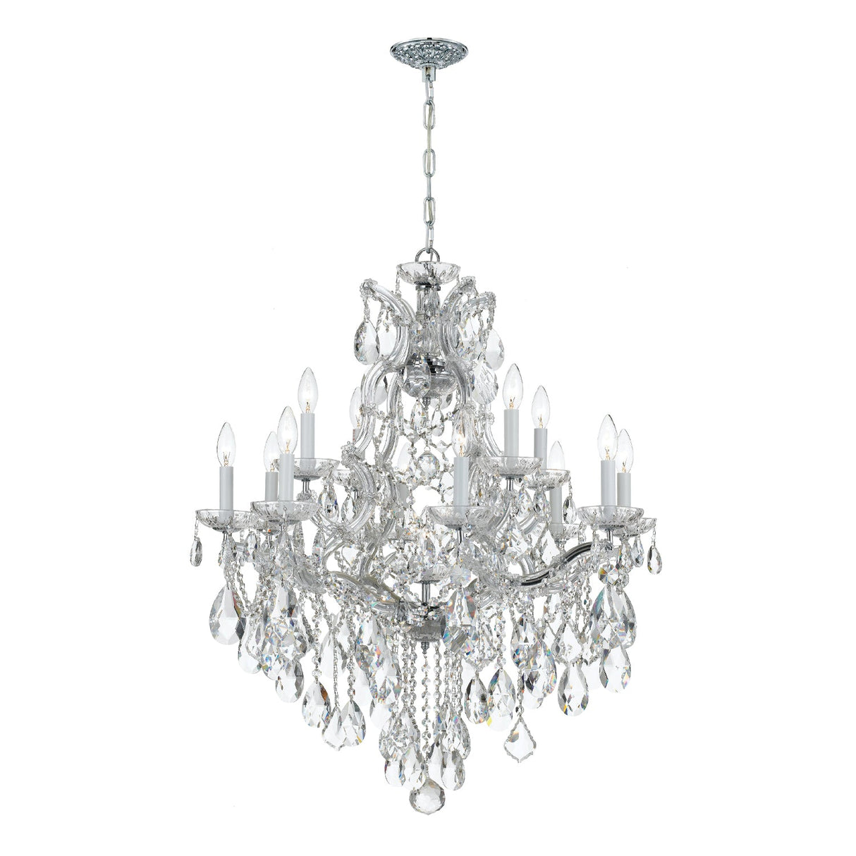 Maria Theresa 13 Light Swarovski Strass Crystal Polished Chrome Chandelier 4413-CH-CL-S