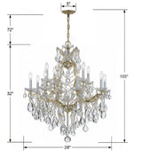 Maria Theresa 13 Light Swarovski Strass Crystal Polished Chrome Chandelier 4413-CH-CL-S