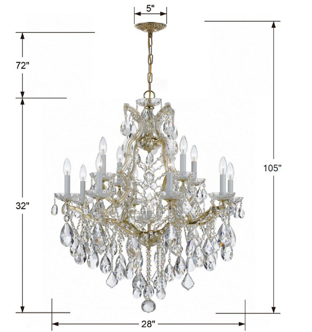 Maria Theresa 13 Light Swarovski Strass Crystal Polished Chrome Chandelier 4413-CH-CL-S