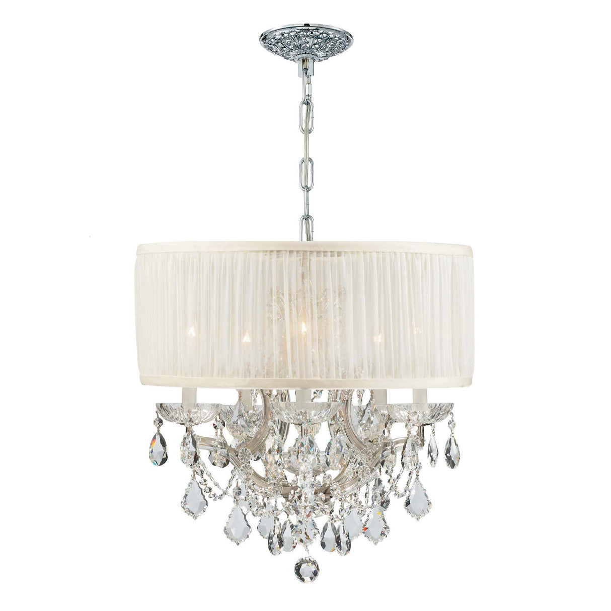 Brentwood 6 Light Swarovski Strass Crystal Polished Chrome Drum Shade Chandelier 4415-CH-SAW-CL-S