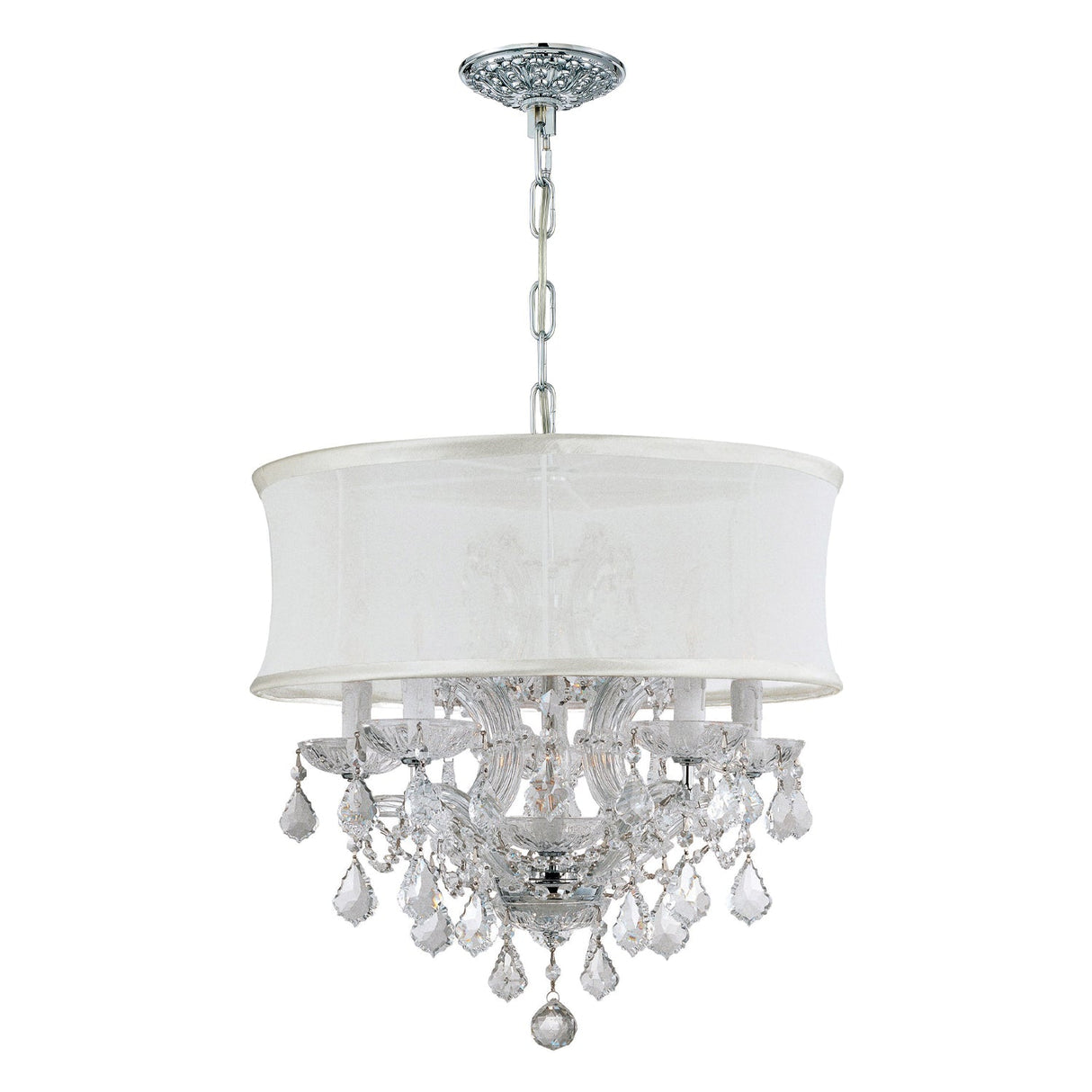 Brentwood 6 Light Crystal Polished Chrome Drum Shade Chandelier 4415-CH-SMW-CLM
