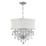 Brentwood 6 Light Crystal Polished Chrome Drum Shade Chandelier 4415-CH-SMW-CLM