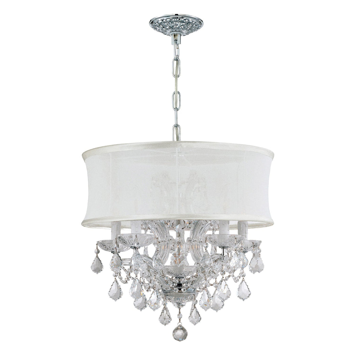 Brentwood 6 Light Spectra Crystal Polished Chrome Drum Shade Chandelier 4415-CH-SMW-CLQ