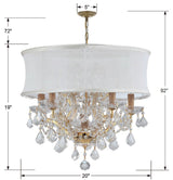 Brentwood 6 Light Swarovski Strass Crystal Polished Chrome Drum Shade Chandelier 4415-CH-SMW-CL-S