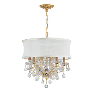 Brentwood 6 Light Spectra Crystal Gold Drum Shade Chandelier 4415-GD-SMW-CLQ