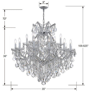Maria Theresa 19 Light Clear Italian Crystal Polished Chrome Chandelier 4418-CH-CL-I
