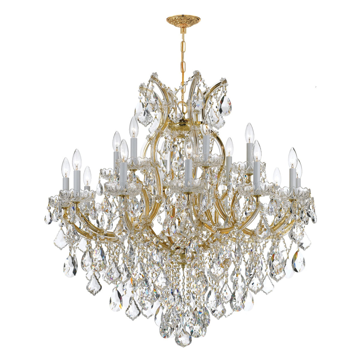 Maria Theresa 19 Light Clear Italian Crystal Gold Chandelier 4418-GD-CL-I