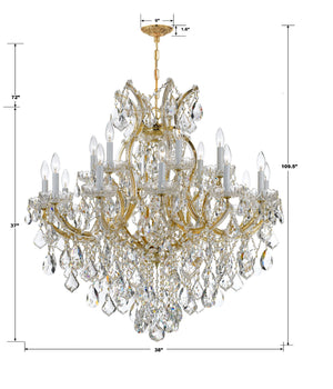 Maria Theresa 19 Light Clear Italian Crystal Polished Chrome Chandelier 4418-CH-CL-I