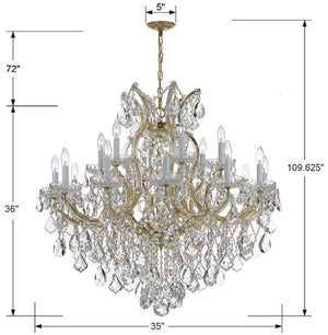 Maria Theresa 19 Light Swarovski Strass Crystal Polished Chrome Chandelier 4418-CH-CL-S