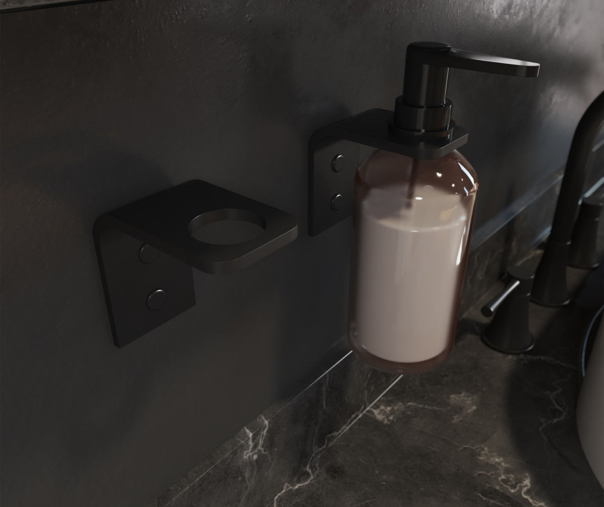 Swanstone Odile Suite Bottle Holder in Matte Black - Pack of 2 BH10045090.340