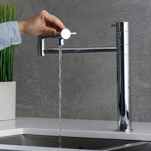 DAX Brass Single Handle Kitchen Faucet, Chrome DAX-8729
