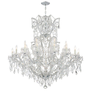 Maria Theresa 25 Light Hand Cut Crystal Polished Chrome Chandelier 4424-CH-CL-MWP