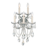 Maria Theresa 5 Light Hand Cut Crystal Polished Chrome Sconce 4425-CH-CL-MWP