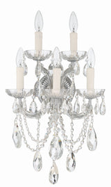 Maria Theresa 5 Light Hand Cut Crystal Polished Chrome Sconce 4425-CH-CL-MWP