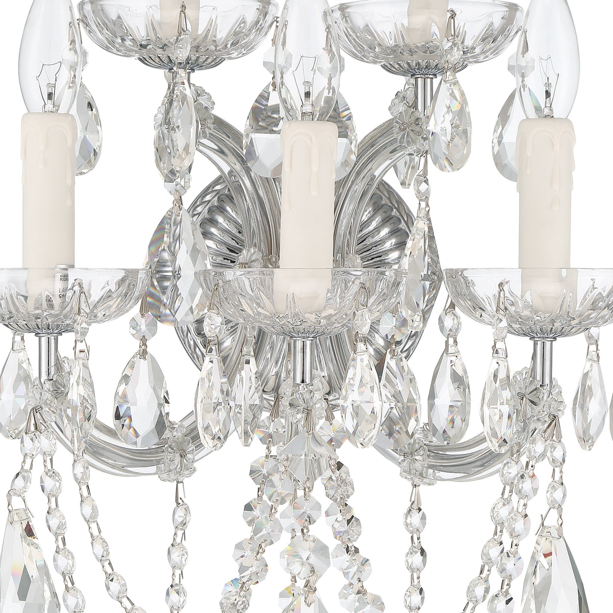 Maria Theresa 5 Light Hand Cut Crystal Polished Chrome Sconce 4425-CH-CL-MWP