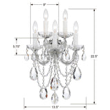 Maria Theresa 5 Light Hand Cut Crystal Polished Chrome Sconce 4425-CH-CL-MWP