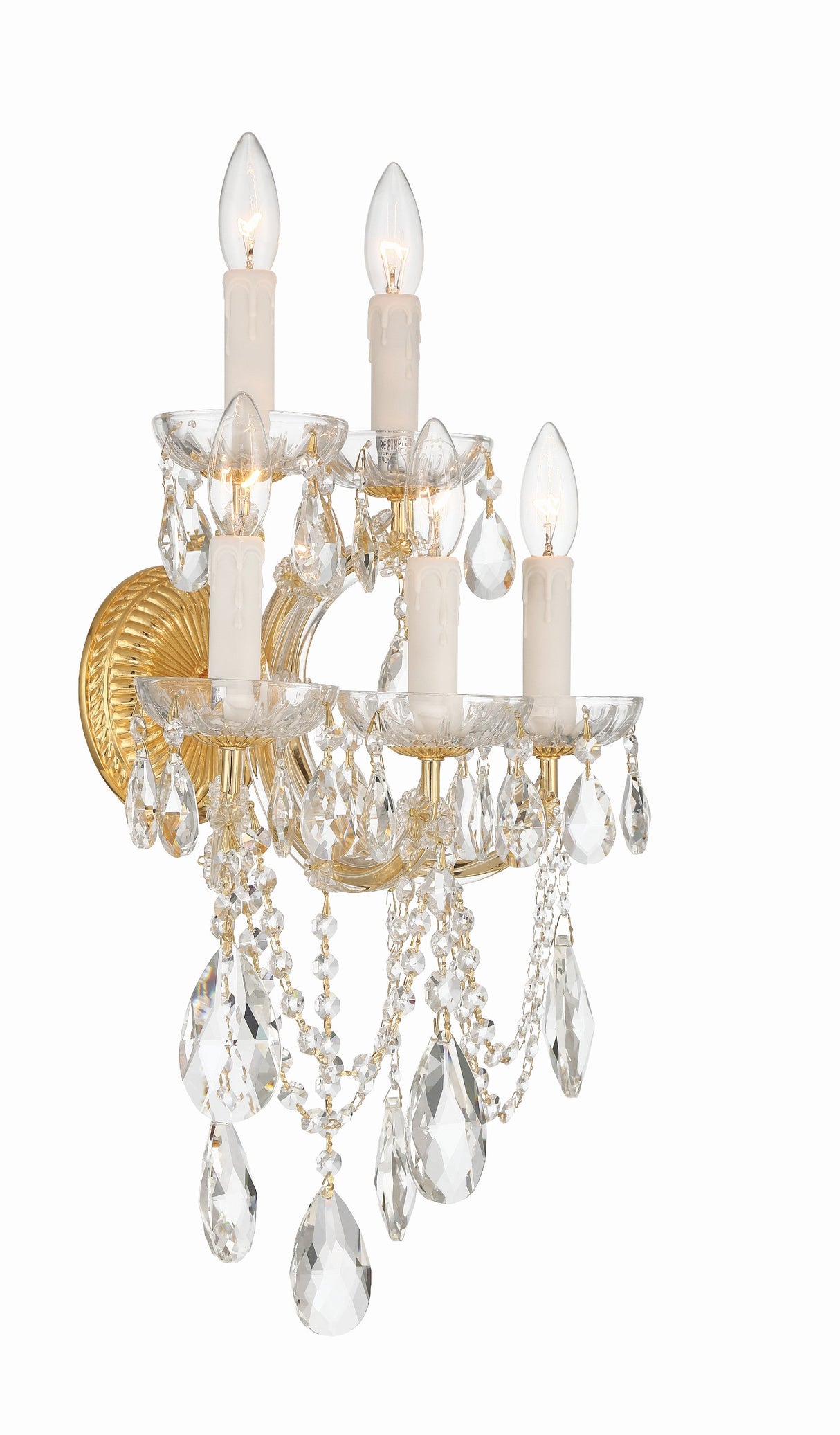 Maria Theresa 5 Light Hand Cut Crystal Polished Chrome Sconce 4425-CH-CL-MWP